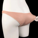 7.17in Hollow Penis Dildo Sleeve Silicone Soft Pants Male Female Masturbator