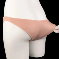 7.17in Hollow Penis Dildo Sleeve Silicone Soft Pants Male Female Masturbator