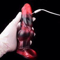 7.17in Silicone Animal Cock Sleeve Knot Vibrating Hollow Dildo With Cock Ring