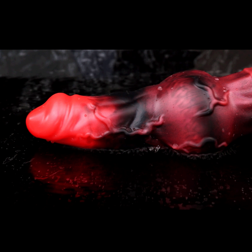 7.17in Silicone Animal Cock Sleeve Knot Vibrating Hollow Dildo With Cock Ring