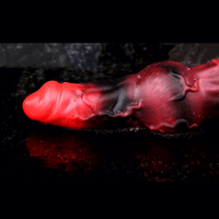7.17in Silicone Animal Cock Sleeve Knot Vibrating Hollow Dildo With Cock Ring