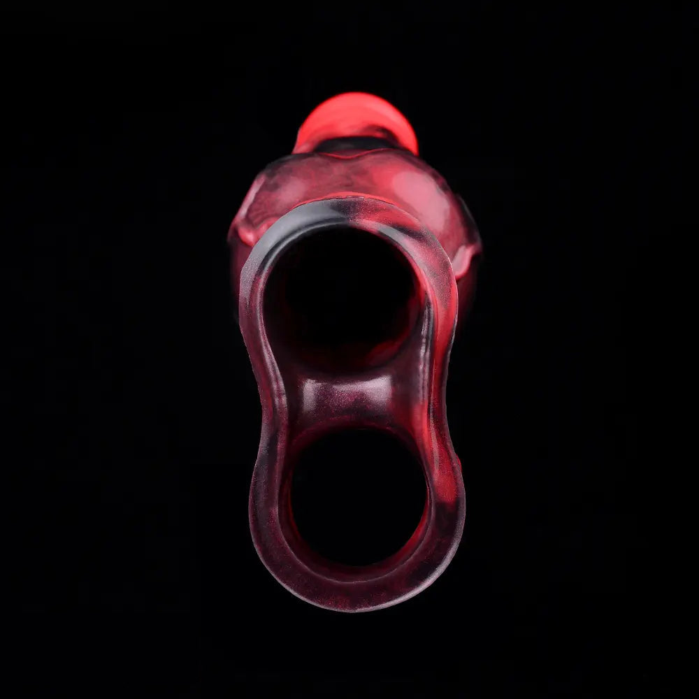 7.17in Silicone Animal Cock Sleeve Knot Vibrating Hollow Dildo With Cock Ring