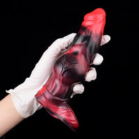 7.17in Silicone Animal Cock Sleeve Knot Vibrating Hollow Dildo With Cock Ring