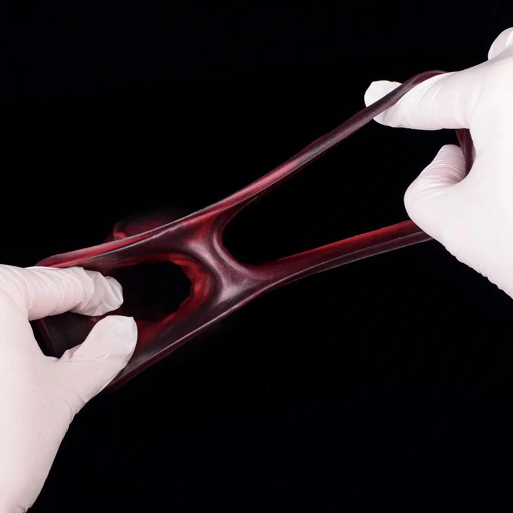 7.17in Silicone Animal Cock Sleeve Knot Vibrating Hollow Dildo With Cock Ring