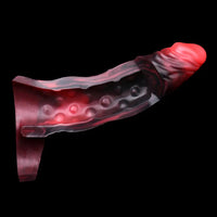 7.17in Silicone Animal Cock Sleeve Knot Vibrating Hollow Dildo With Cock Ring