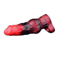 7.17in Silicone Animal Cock Sleeve Knot Vibrating Hollow Dildo With Cock Ring
