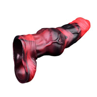 7.17in Silicone Animal Cock Sleeve Knot Vibrating Hollow Dildo With Cock Ring