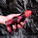 7.17in Silicone Animal Cock Sleeve Knot Vibrating Hollow Dildo With Cock Ring