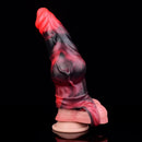 7.17in Silicone Animal Cock Sleeve Knot Vibrating Hollow Dildo With Cock Ring