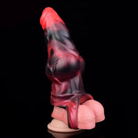 7.17in Silicone Animal Cock Sleeve Knot Vibrating Hollow Dildo With Cock Ring