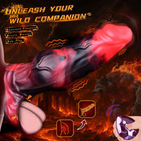 7.17in Silicone Animal Cock Sleeve Knot Vibrating Hollow Dildo With Cock Ring