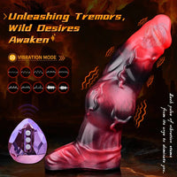 7.17in Silicone Animal Cock Sleeve Knot Vibrating Hollow Dildo With Cock Ring