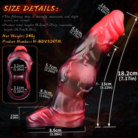 7.17in Silicone Animal Cock Sleeve Knot Vibrating Hollow Dildo With Cock Ring