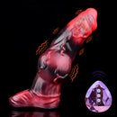 7.17in Silicone Animal Cock Sleeve Knot Vibrating Hollow Dildo With Cock Ring