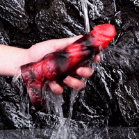 7.17in Silicone Dog Cock Sleeve Knot Vibrating Automatic Hollow Female Dildo