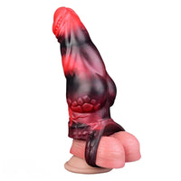 7.17in Silicone Dog Cock Sleeve Knot Vibrating Automatic Hollow Female Dildo