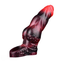7.17in Silicone Dog Cock Sleeve Knot Vibrating Automatic Hollow Female Dildo
