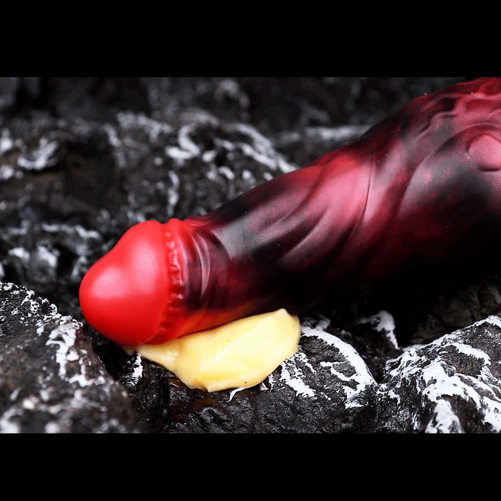 7.17in Silicone Dog Cock Sleeve Knot Vibrating Automatic Hollow Female Dildo