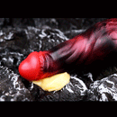 7.17in Silicone Dog Cock Sleeve Knot Vibrating Automatic Hollow Female Dildo