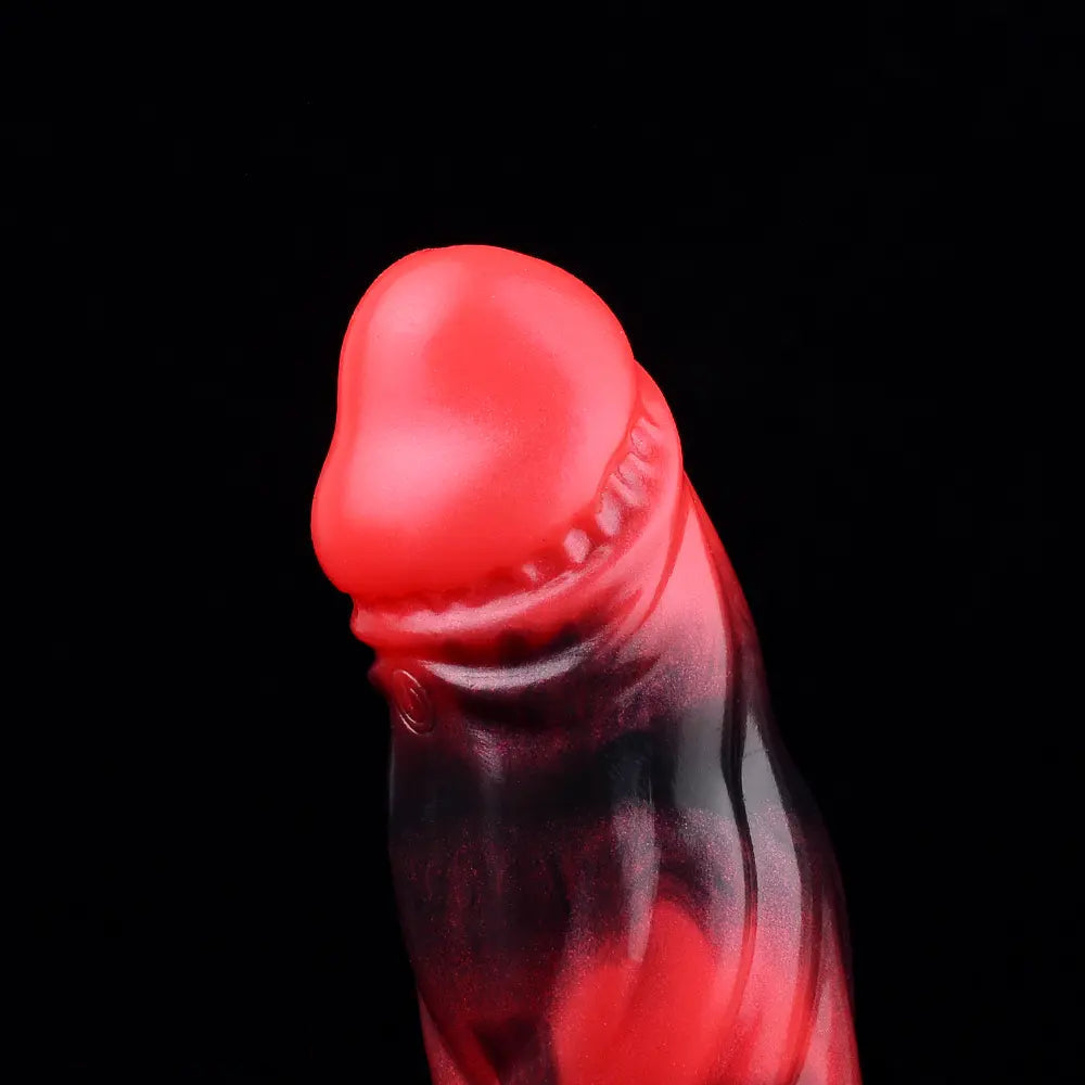 7.17in Silicone Dog Cock Sleeve Knot Vibrating Automatic Hollow Female Dildo