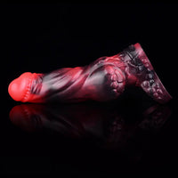 7.17in Silicone Dog Cock Sleeve Knot Vibrating Automatic Hollow Female Dildo