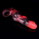 7.17in Silicone Dog Cock Sleeve Knot Vibrating Automatic Hollow Female Dildo