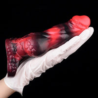 7.17in Silicone Dog Cock Sleeve Knot Vibrating Automatic Hollow Female Dildo