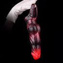 7.17in Silicone Dog Cock Sleeve Knot Vibrating Automatic Hollow Female Dildo