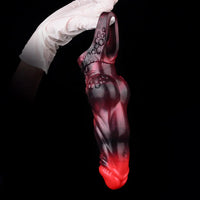 7.17in Silicone Dog Cock Sleeve Knot Vibrating Automatic Hollow Female Dildo
