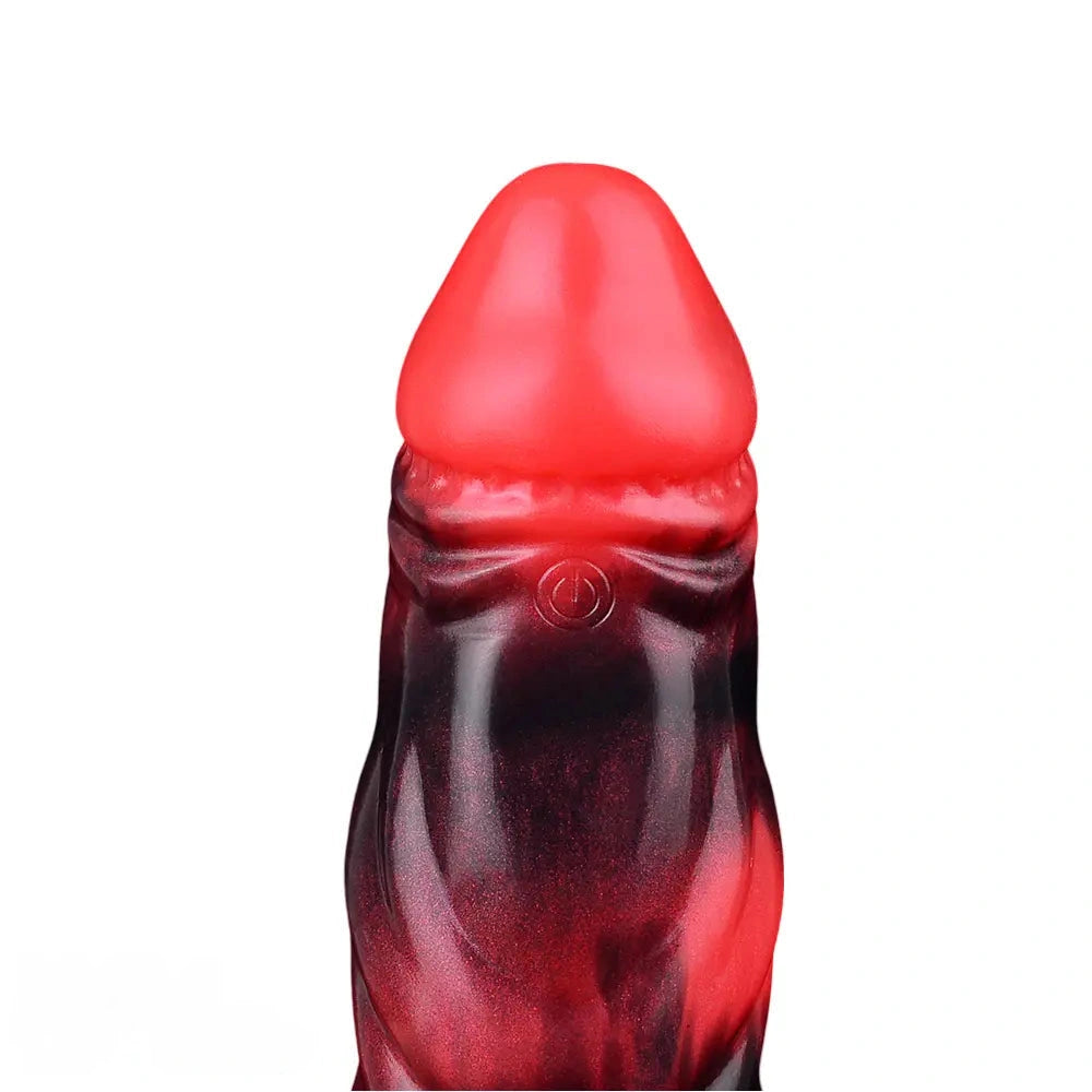 7.17in Silicone Dog Cock Sleeve Knot Vibrating Automatic Hollow Female Dildo