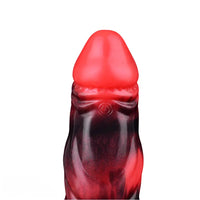 7.17in Silicone Dog Cock Sleeve Knot Vibrating Automatic Hollow Female Dildo