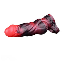 7.17in Silicone Dog Cock Sleeve Knot Vibrating Automatic Hollow Female Dildo