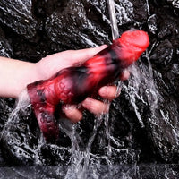 7.17in Silicone Dog Cock Sleeve Knot Vibrating Automatic Hollow Female Dildo