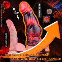 7.17in Silicone Dog Cock Sleeve Knot Vibrating Automatic Hollow Female Dildo