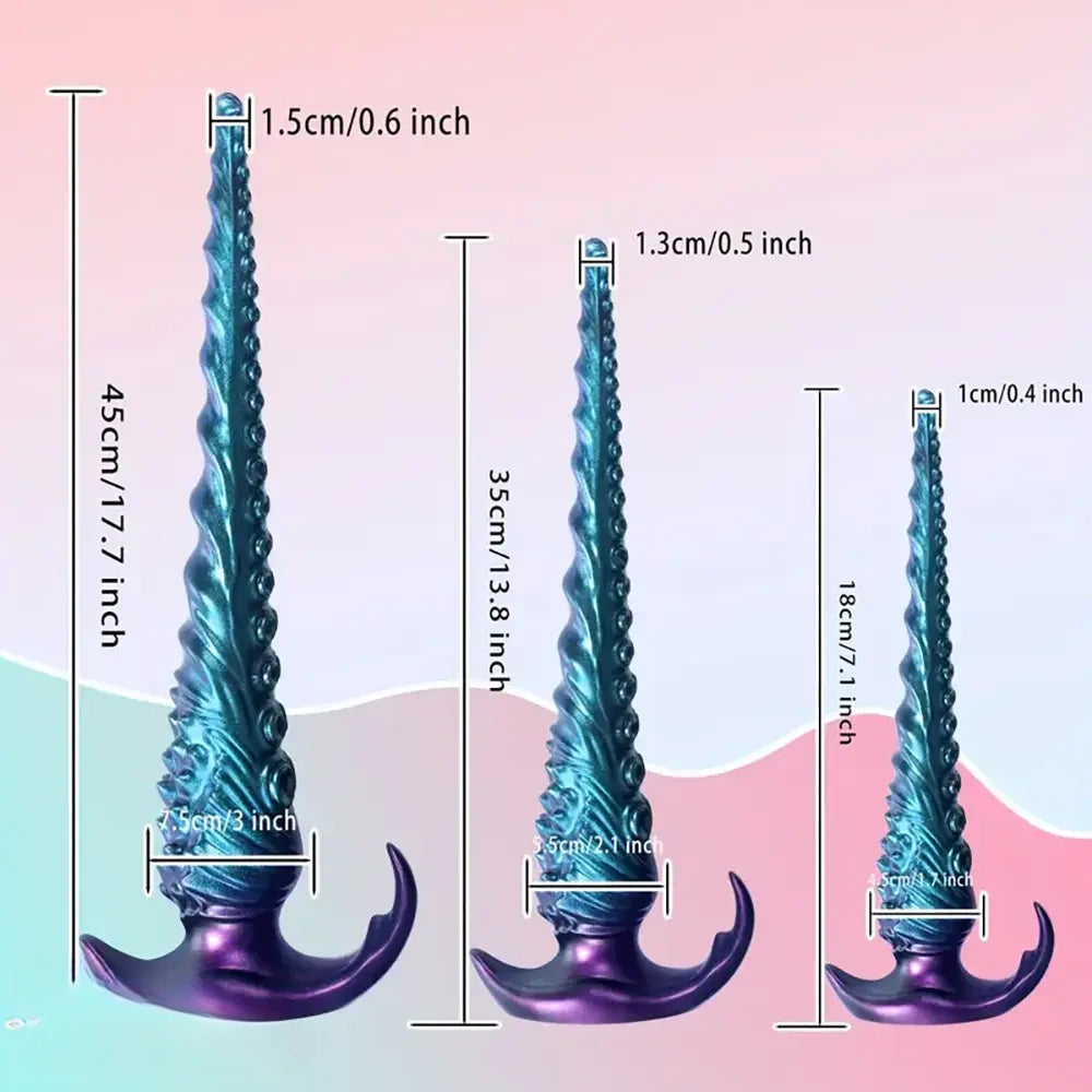 7.1in 13.8in 17.7in Long Tentacle Penis Dildo Silicone Octopus Anal Plug