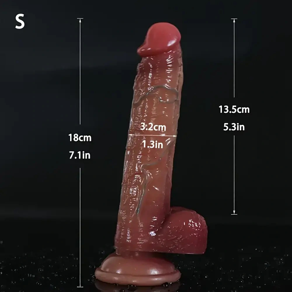 7.1in 8.5in 12.6in Big Silicone Realistic Lifelike Soft G Spot Anal Dildo