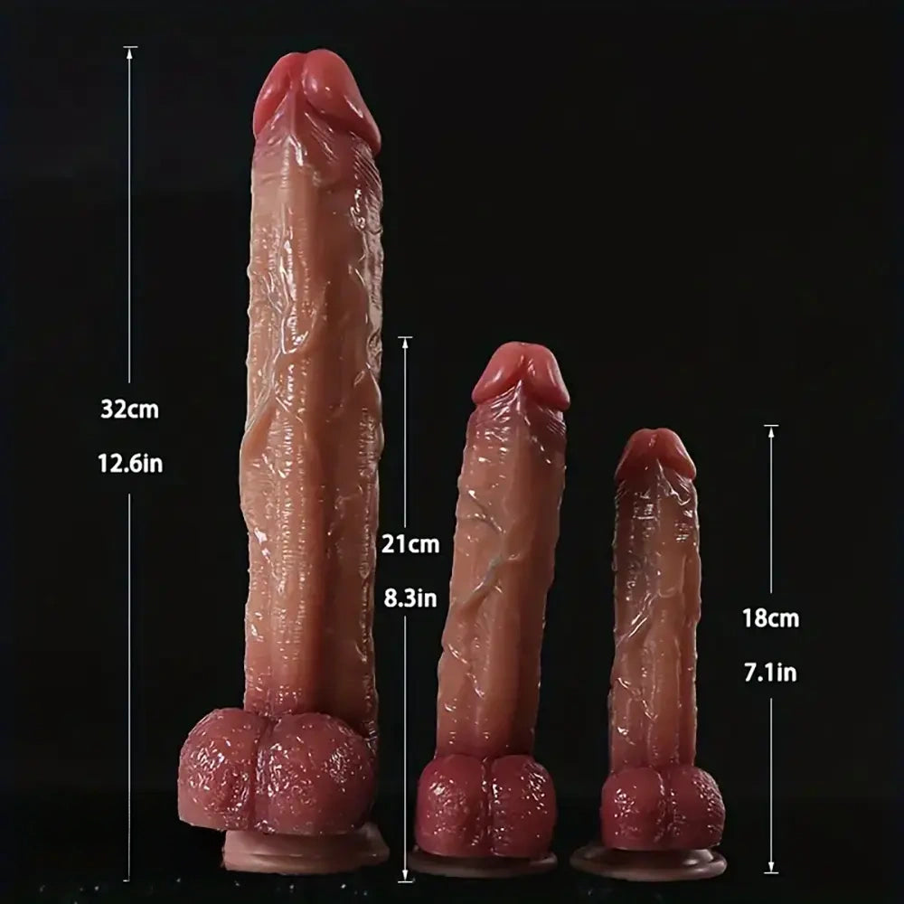 7.1in 8.5in 12.6in Big Silicone Realistic Lifelike Soft G Spot Anal Dildo