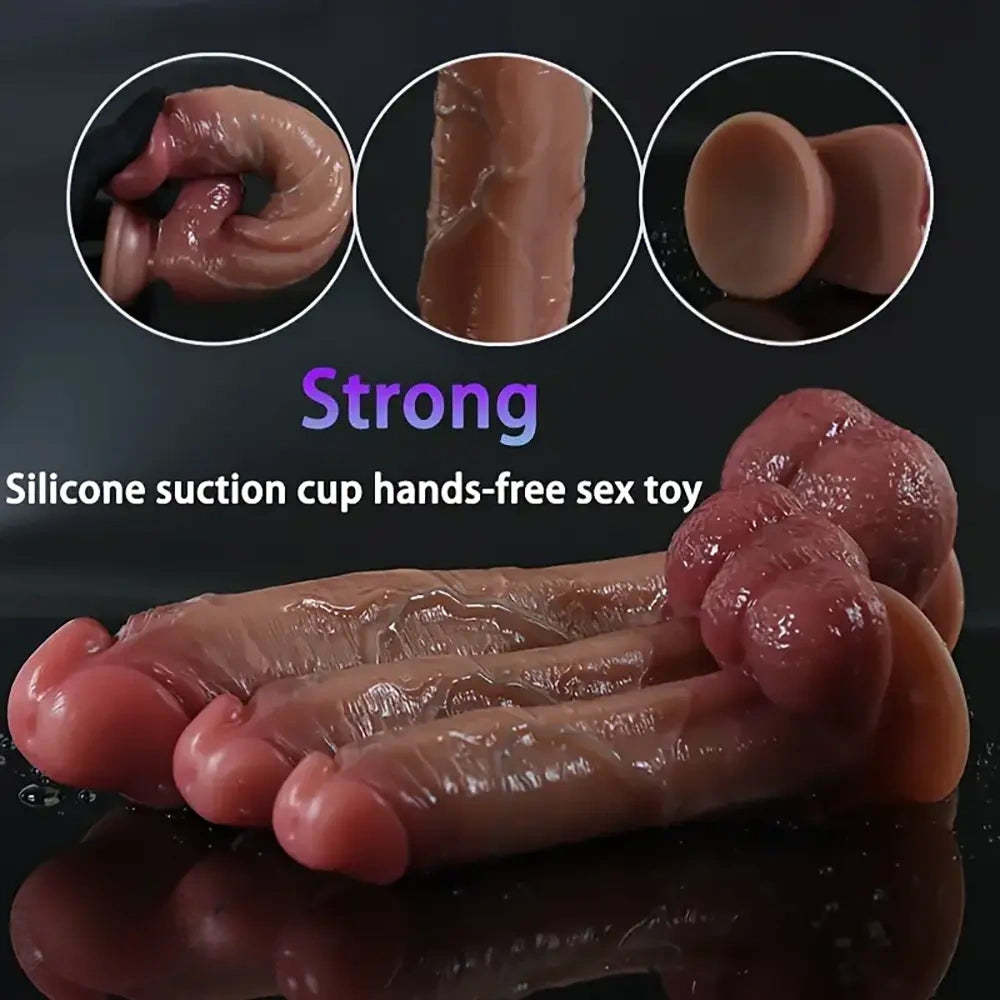 7.1in 8.5in 12.6in Big Silicone Realistic Lifelike Soft G Spot Anal Dildo
