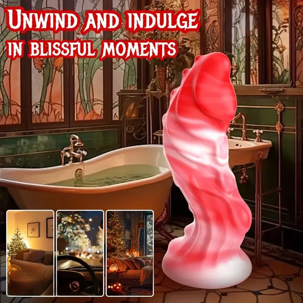 7.1in Big Fantasy Monster Dildo Liquid Silicone Tentacle Soft Anal Plug