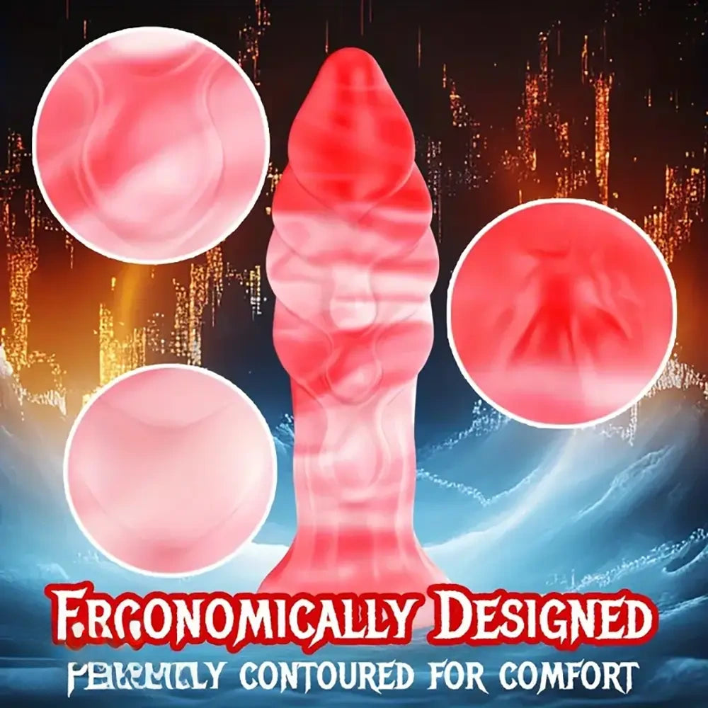 7.1in Big Fantasy Monster Dildo Liquid Silicone Tentacle Soft Anal Plug
