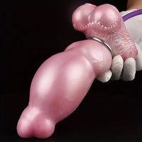 7.1in Dog Knot Silicone Soft Inflatable Pump Up Fantasy Real Dildo