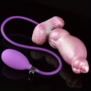 7.1in Dog Knot Silicone Soft Inflatable Pump Up Fantasy Real Dildo