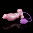 7.1in Dog Knot Silicone Soft Inflatable Pump Up Fantasy Real Dildo