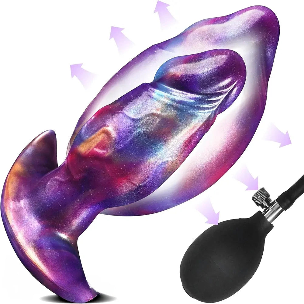 7.1in Fantasy Monster Wearable Silicone Inflatable Dildo Needle Interface