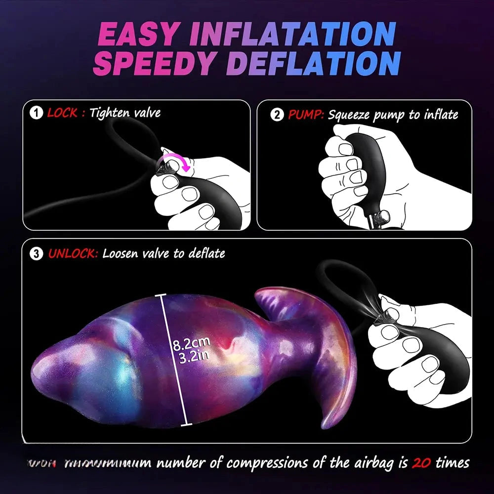 7.1in Fantasy Monster Wearable Silicone Inflatable Dildo Needle Interface