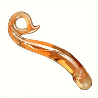 7.1in Handcrafted Glass Curved Anal Dildo For Couples Men Women