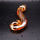 7.1in Handcrafted Glass Curved Anal Dildo For Couples Men Women