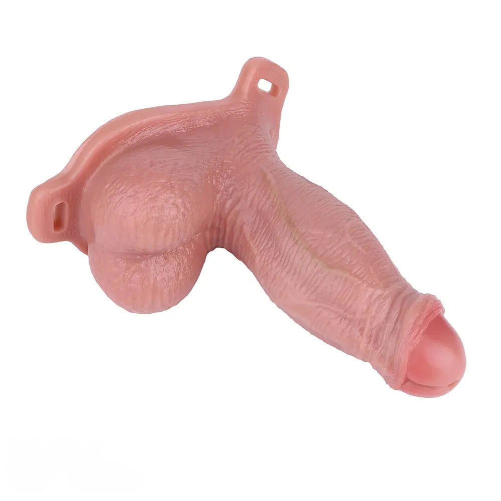 7.1in Hollow Strap on Real Uncut Dildo Adult Sex Toy For Women