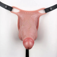 7.1in Hollow Strap on Real Uncut Dildo Adult Sex Toy For Women