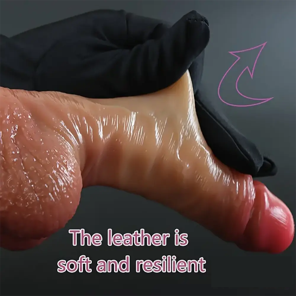7.1in Lifelike Silicone Soft Dildo With Sliding Skin For Women Men